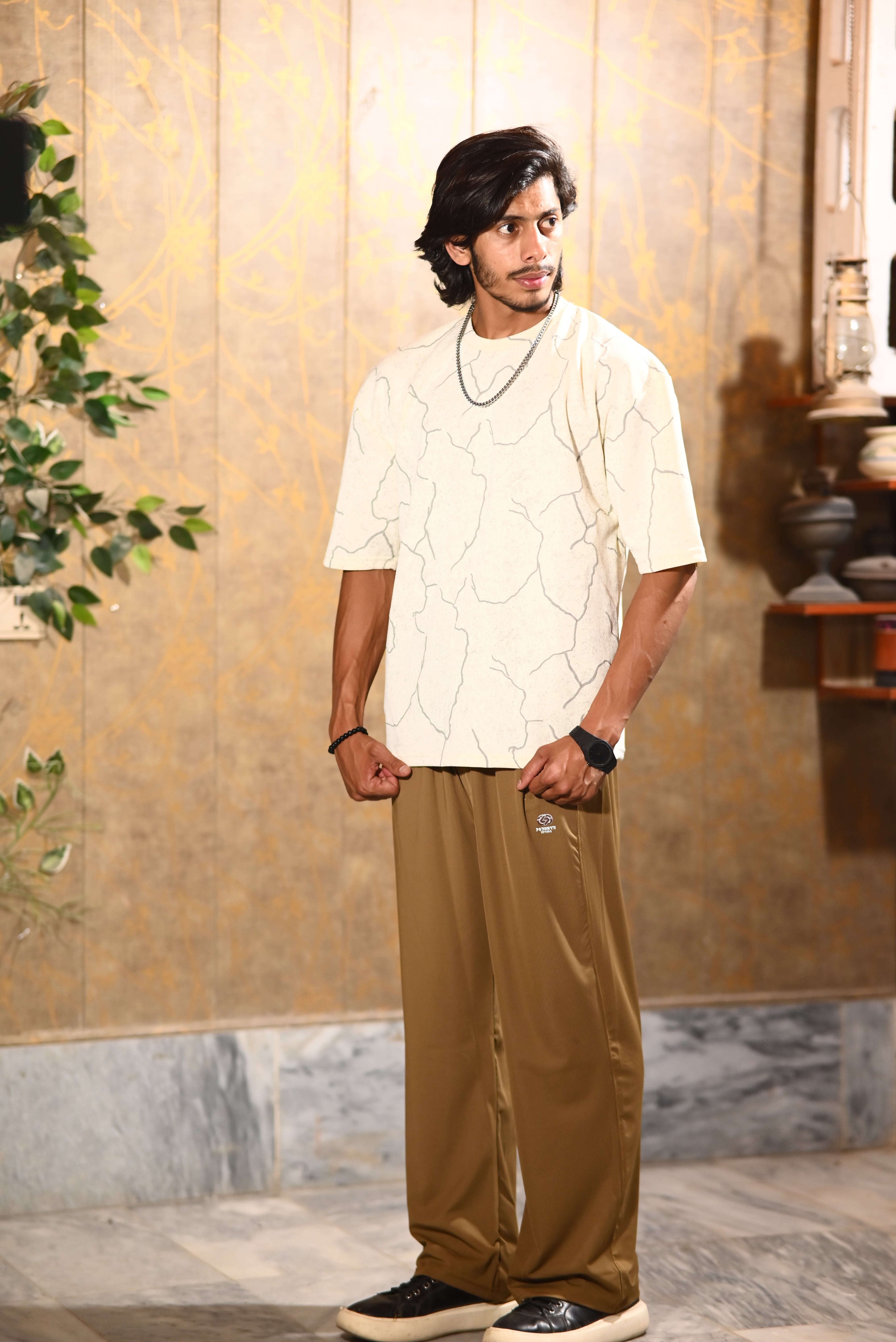 Premium Korean Combo Set — Oversized Printed Tee + Wide Leg Pants
