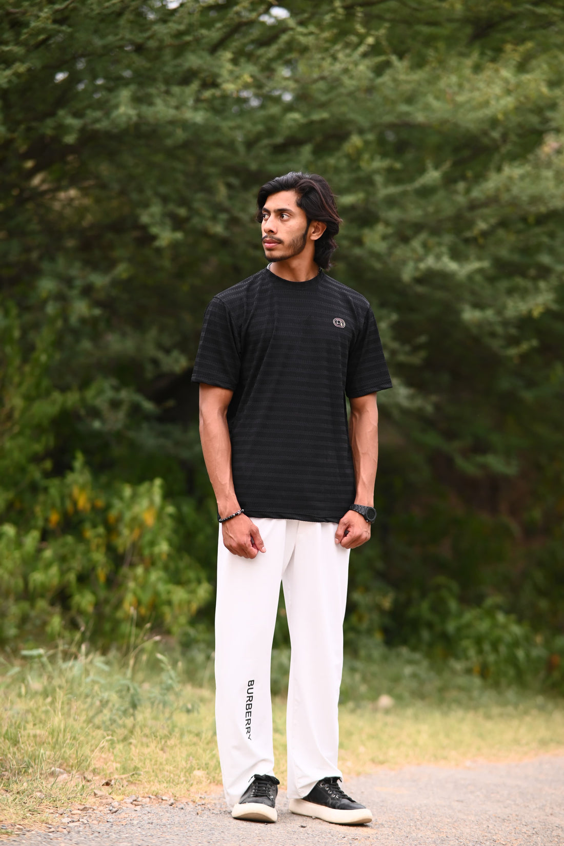 Premium Streetwear Combo — Textured Tee + Relaxed Pants
