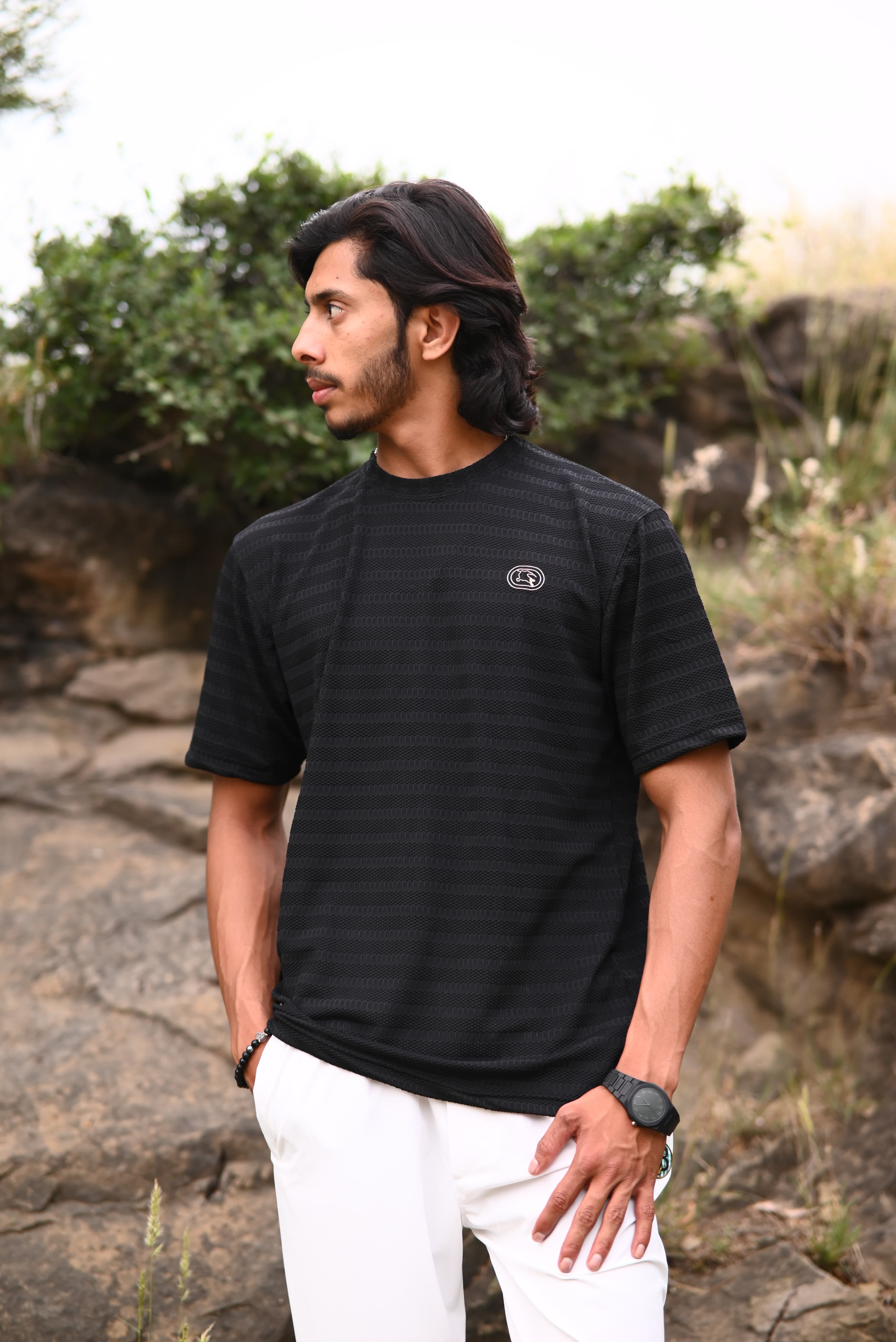 Premium Streetwear Combo — Textured Tee + Relaxed Pants