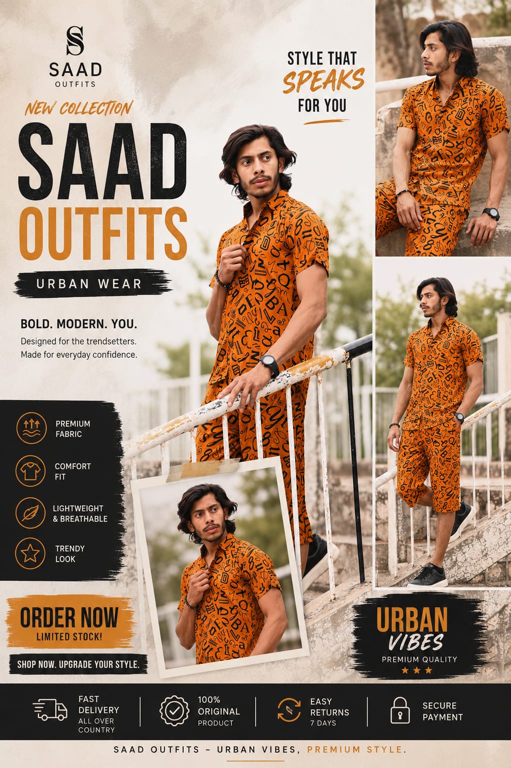 Premium Co-ord Set — Printed Shirt + Shorts