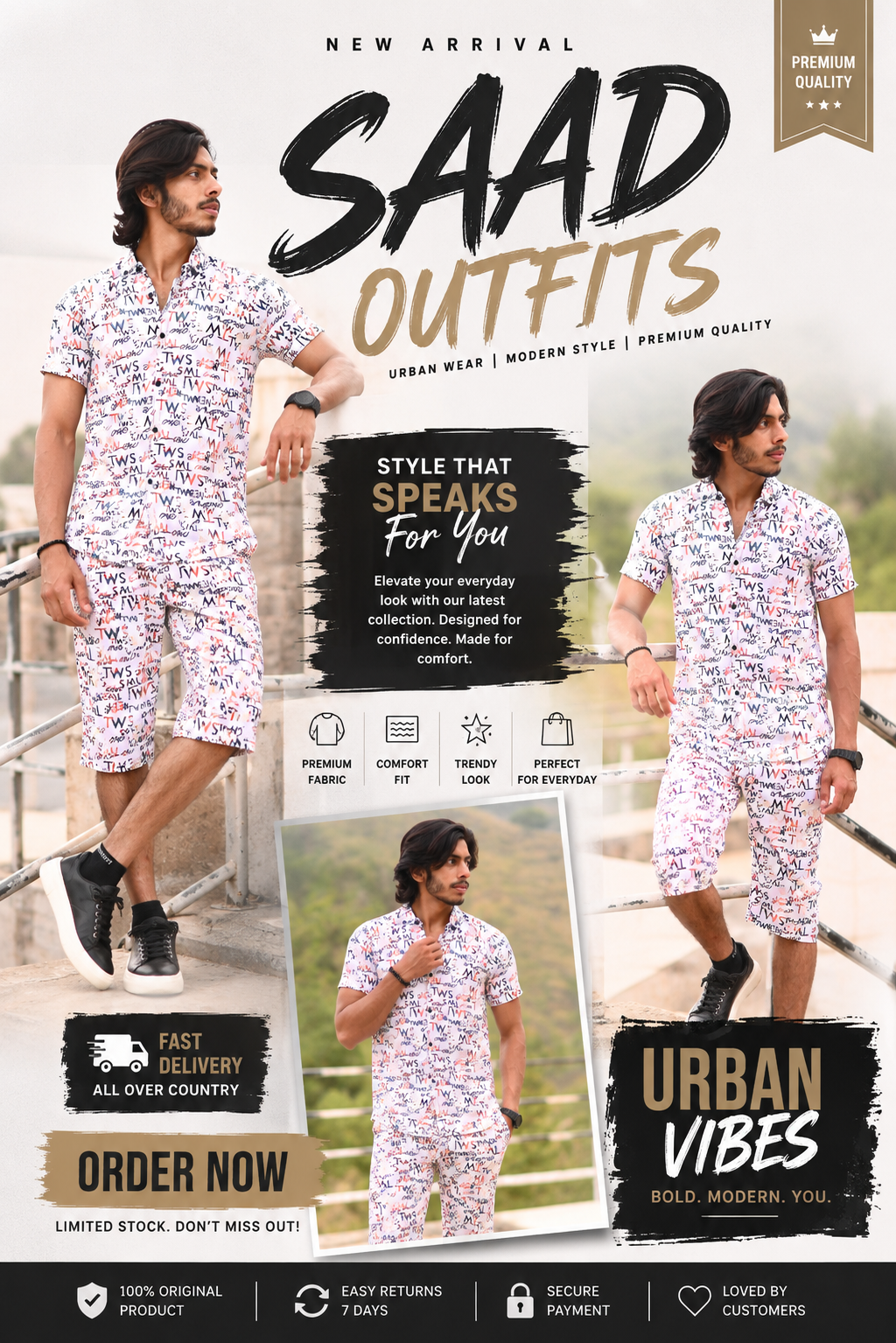 Premium Co-ord Set — Printed Shirt + Shorts