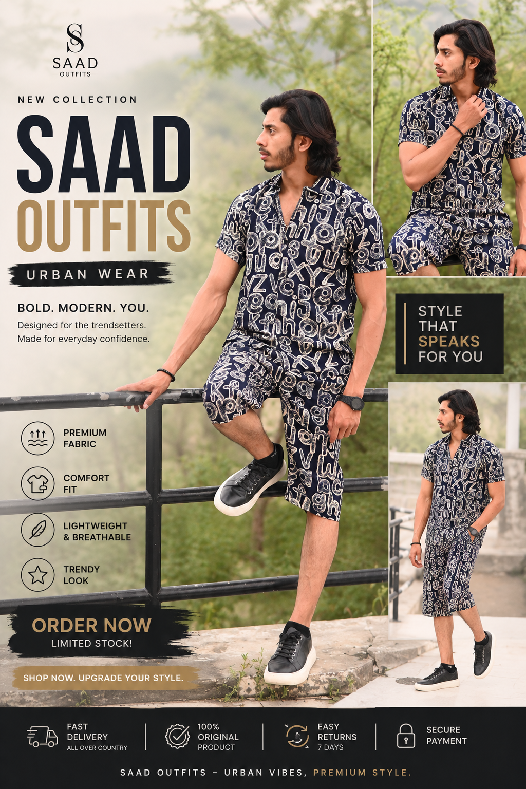 Premium Co-ord Set — Printed Shirt + Shorts