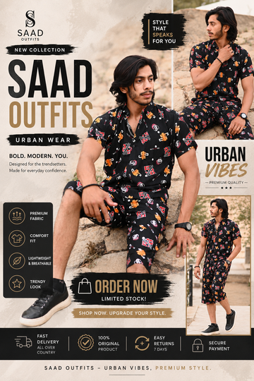 Premium Co-ord Set — Printed Shirt + Shorts